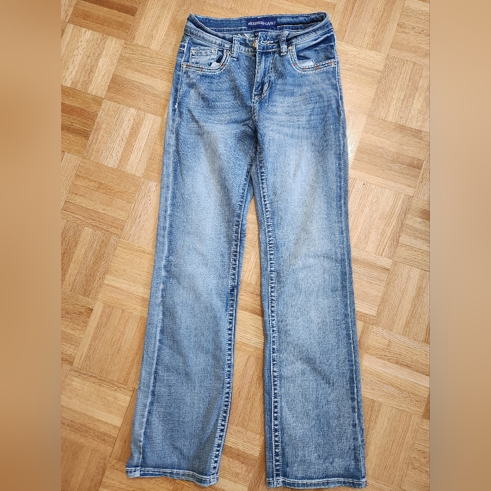 Size 5 girl's Straight Leg Jeans - Classic Blue